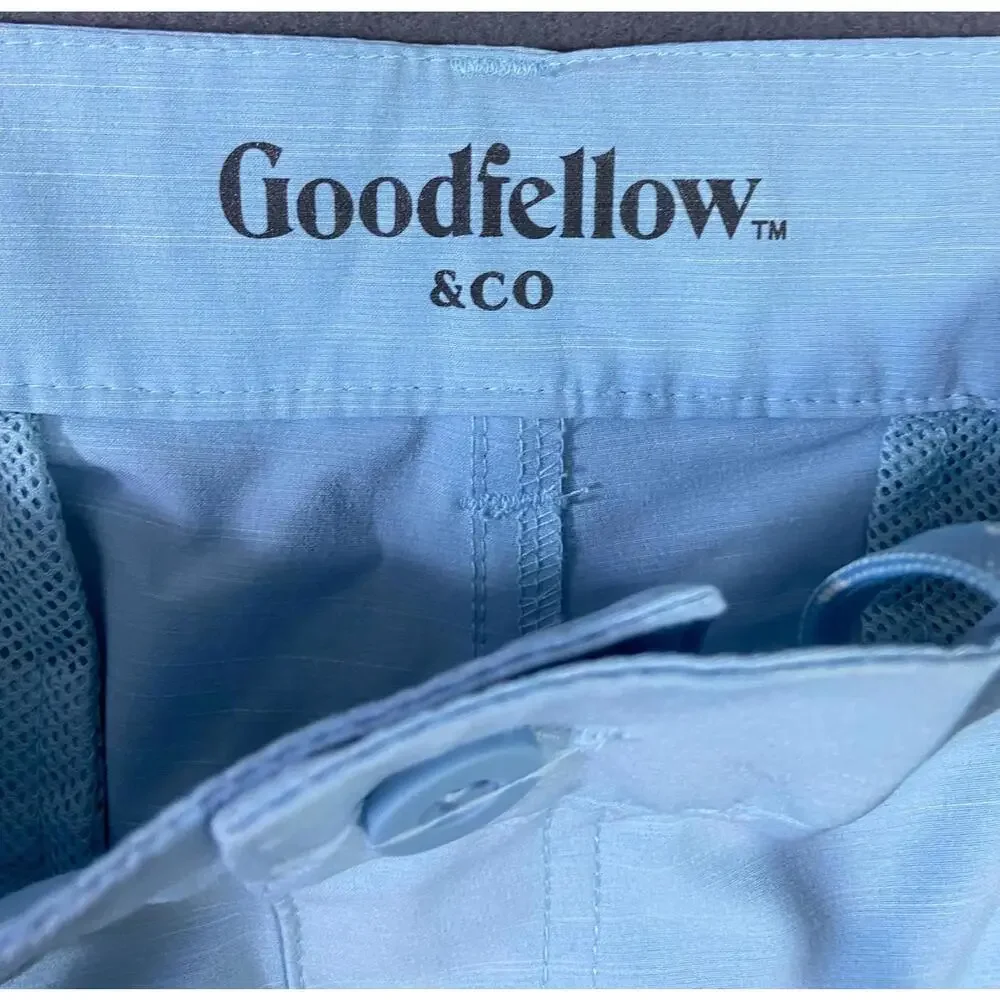 GoodFellow Size 38 Men's UPF 50+ Hybrid Stretch Swim Shorts Light Blue 9